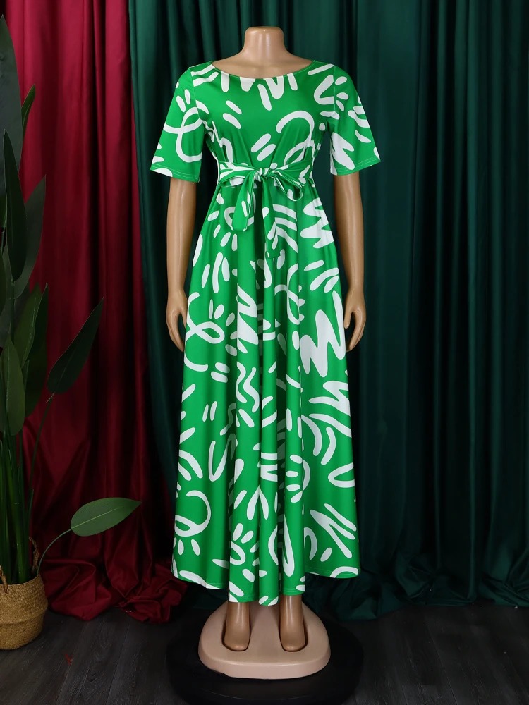 Midi Skirt Floral - Vestido midi com estampa floral, gravata