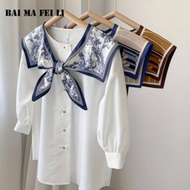 Lenço de Seda Versátil Feminin - Blouse Off Shoulder avaliação e preço