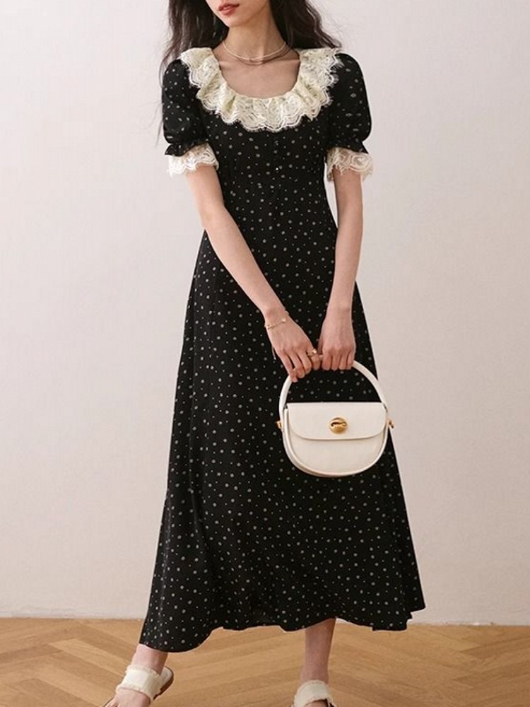 Vestido Midi Elegante com Rend - Midi Skirt Floral avaliação e preço