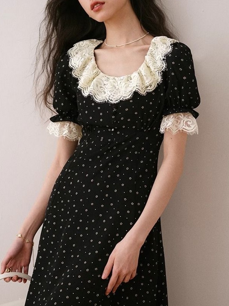Vestido Midi Elegante com Rend - Midi Skirt Floral avaliação e preço