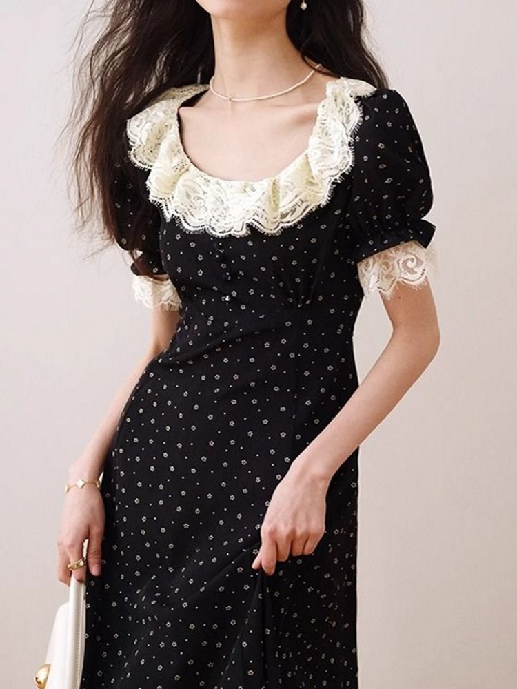 Vestido Midi Elegante com Rend - Midi Skirt Floral avaliação e preço