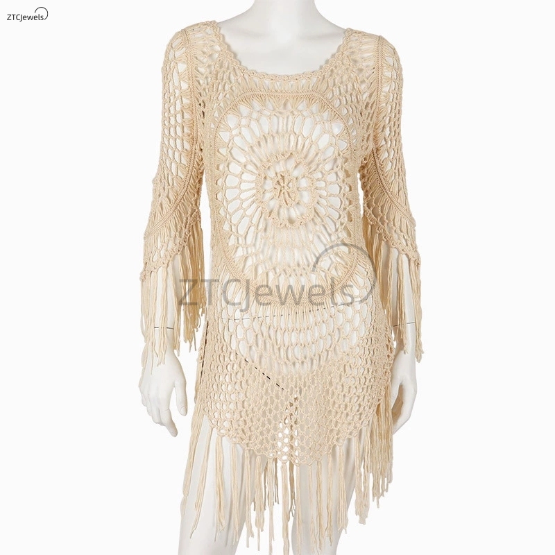 Mulheres verão crochê bikini c - Cover Up Kaftan avaliação e preço